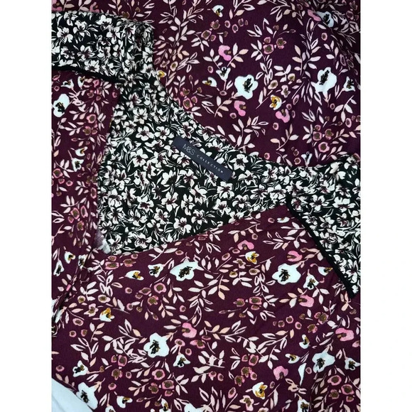 Marks & Spencer Long Sleeve Floral V-Neck Button Front Midi Dress - Size UK 8 - Picture 2 of 7